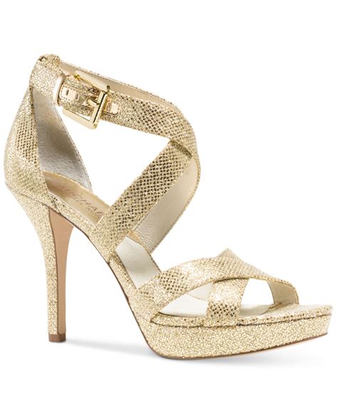 gold michael kors shoes|michael kors gold sandals heels.